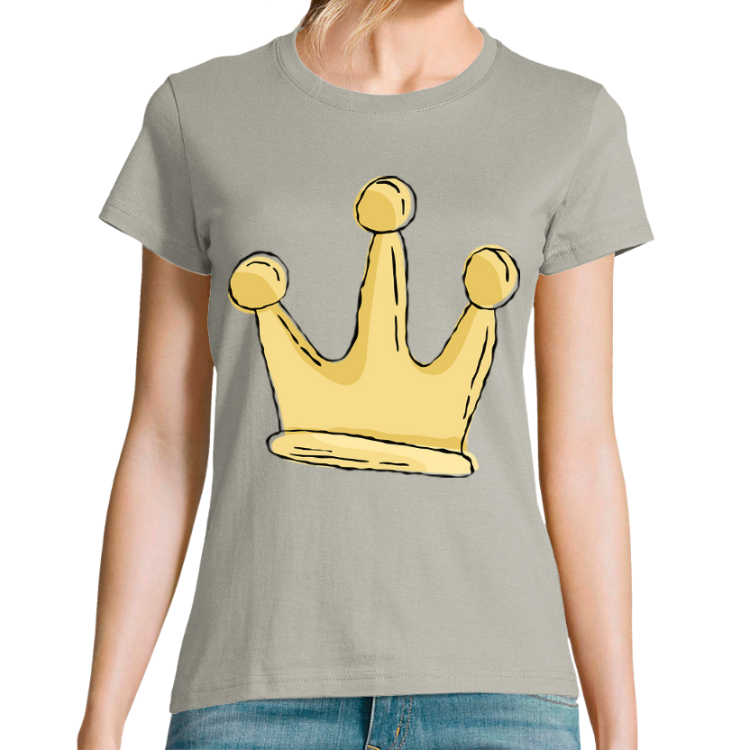 T-shirt Femme Licorne avec Couronne – Coupe Classique