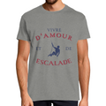 T-shirt homme “Vivre d’amour et d’escalade” – coton 100 % – coupe classique