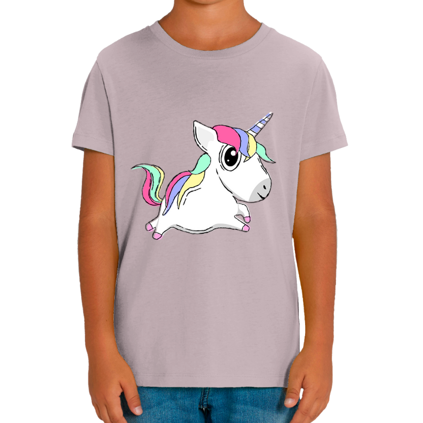 T-shirt licorne « qui saute » pour fille – imprimé fantaisie