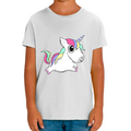 T-shirt licorne « qui saute » pour fille – imprimé fantaisie