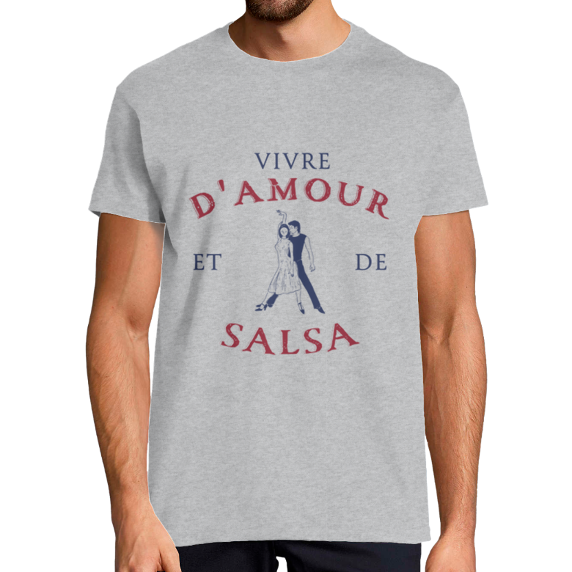 T-shirt homme “Vivre d’amour et de salsa”