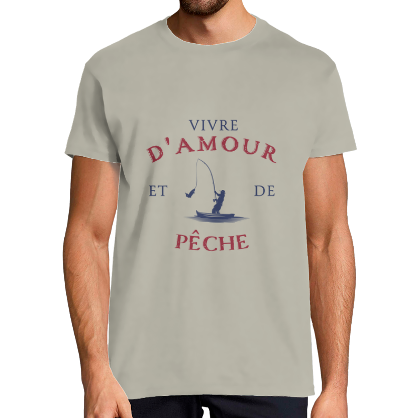 T-shirt homme “Vivre d’amour et de pêche”