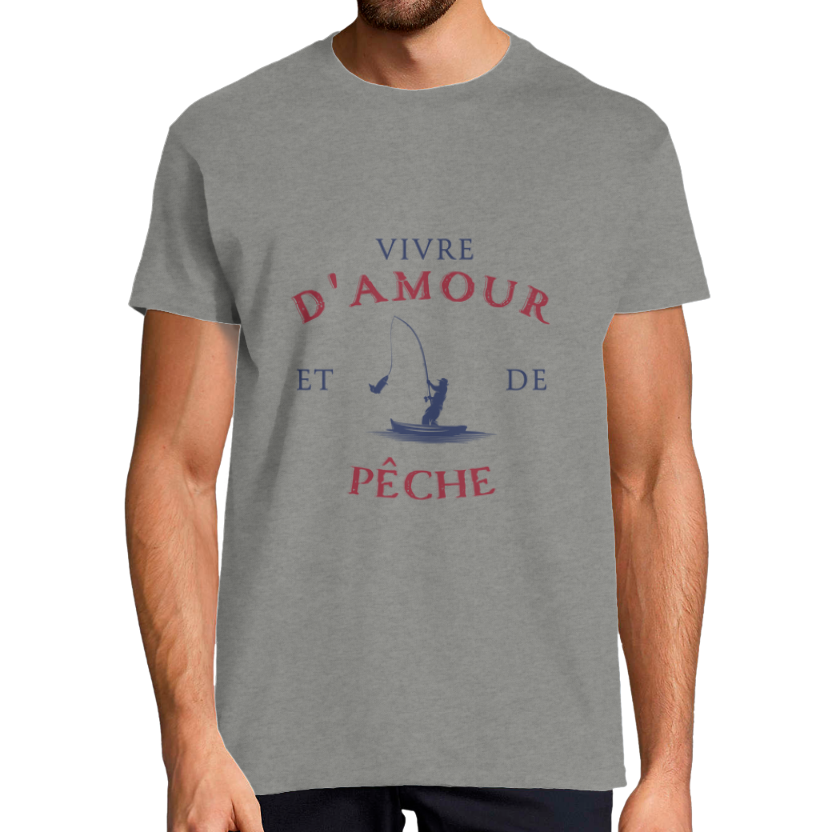 T-shirt homme “Vivre d’amour et de pêche”