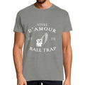 T-shirt Homme « Vivre d’amour et de ball-trap » – Coupe classique, Col rond