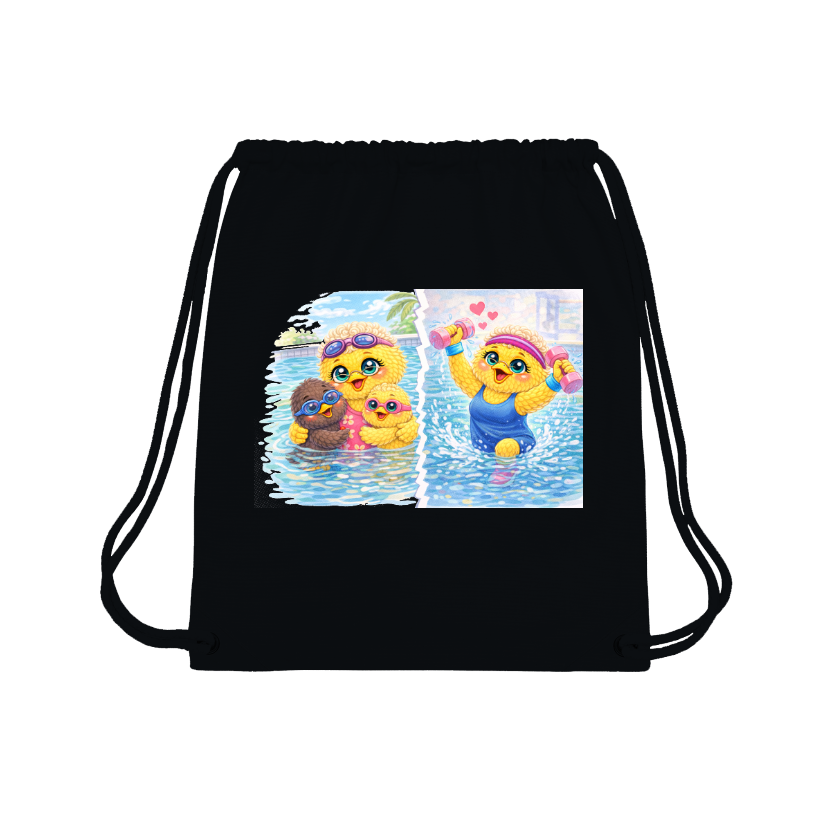 Sac à dos à cordon « Super Mamie nageuse »