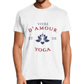 T-shirt Homme « Vivre d’amour et de Yoga » – Coupe Classique 100 % Coton