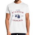 T-shirt Homme “Vivre d’amour et de Sangria” — Coupe Classique, 100% Coton