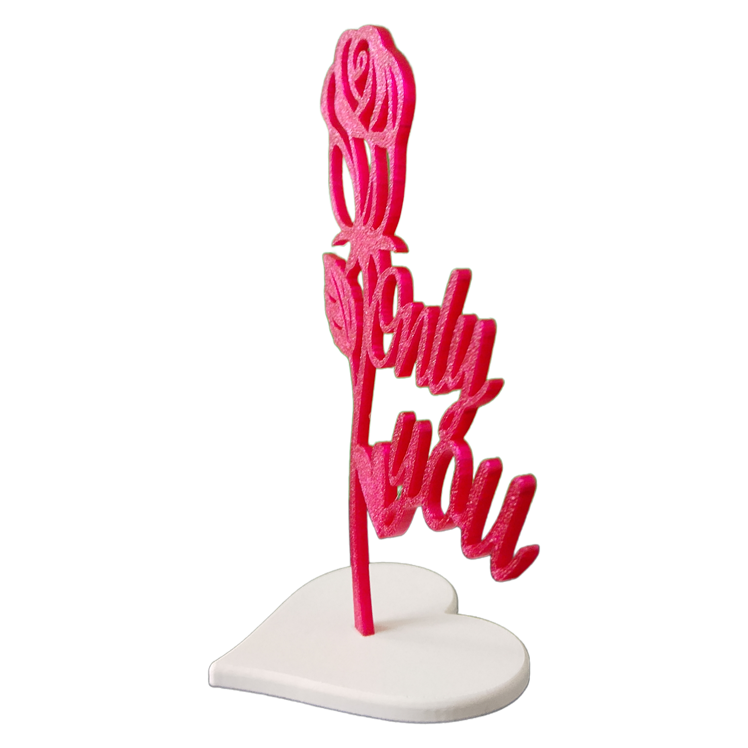 Rose décorative personnalisée « Only You » – Impression 3D