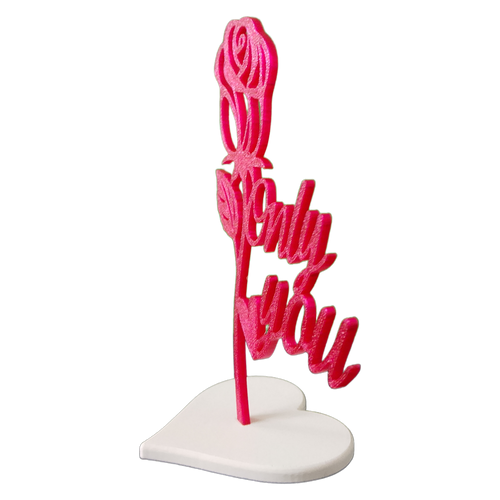 Rose décorative personnalisée « Only You » – Impression 3D
