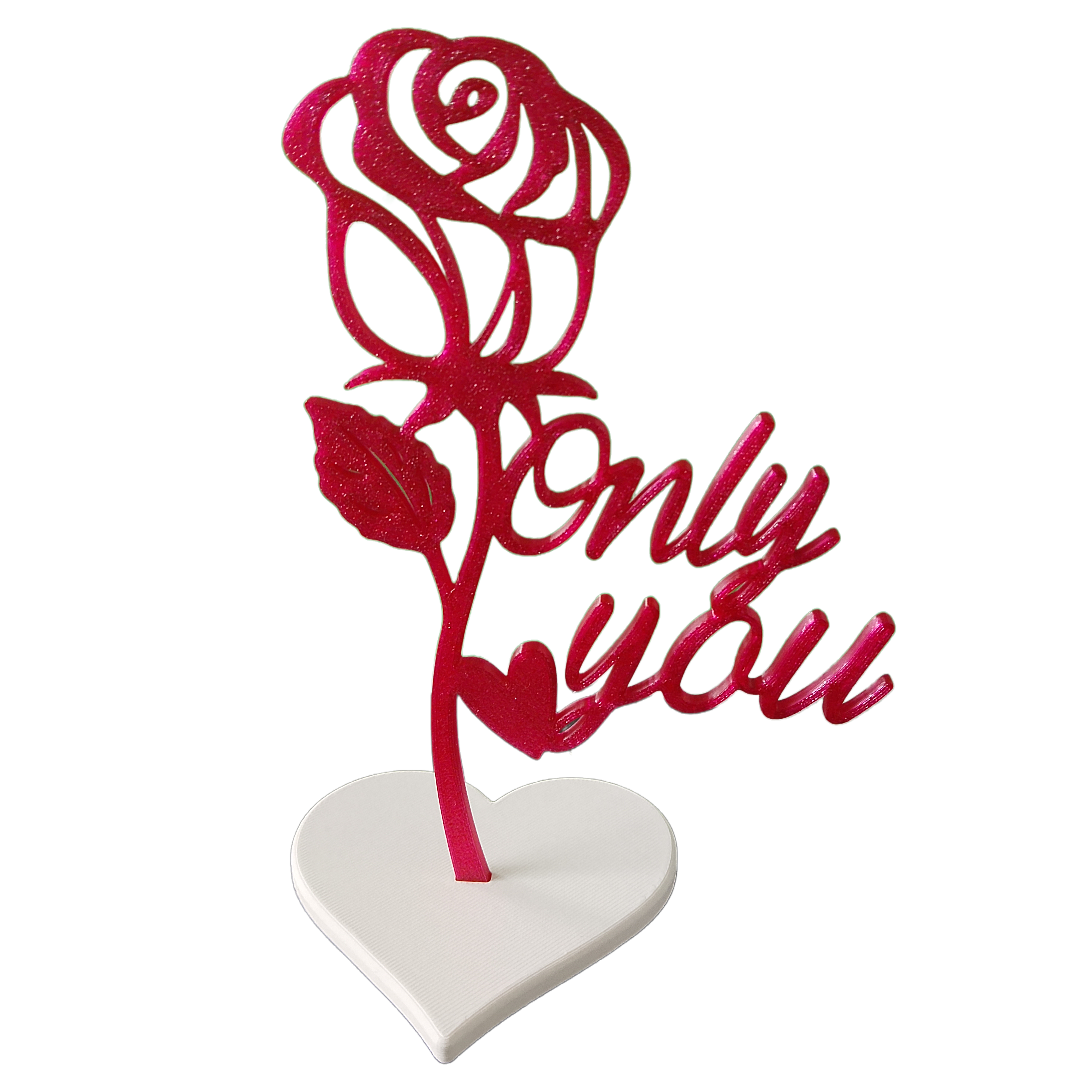 Rose décorative personnalisée « Only You » – Impression 3D